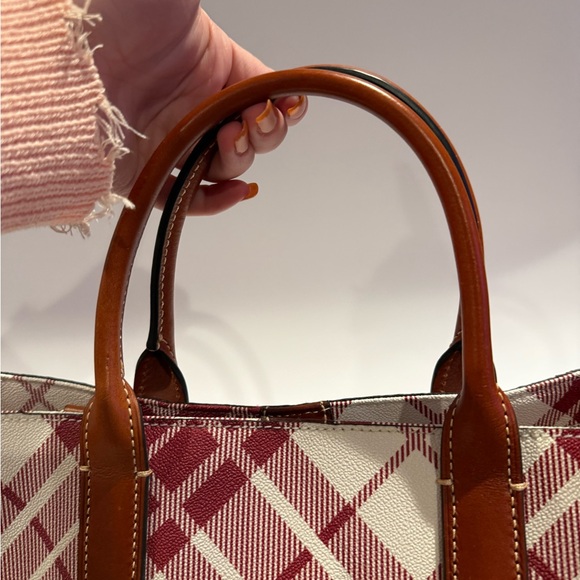 Dooney & Bourke Coated Cotton Brielle Tote in the Cranberry Plaid - Picture 5 of 11